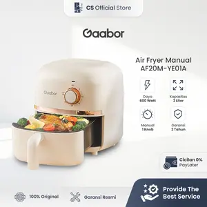 GAABOR MINI Air Fryer Kecil 600W Low Watt Mesin Penggorengan Tanpa Minyak Kapasitas 2L Sehat dan Mudah Dibersihkan