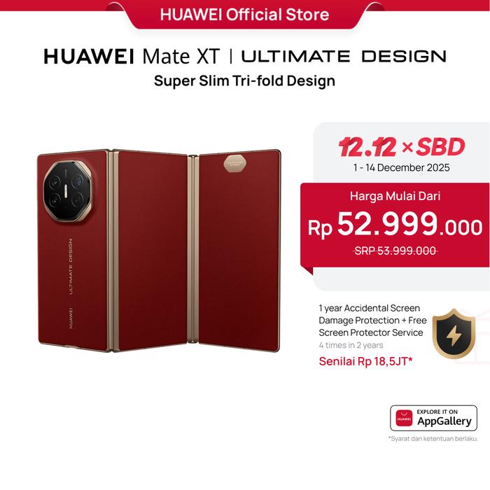 Gambar HUAWEI Mate XT Smartphone | Ultimate Design | Super Slim Tri-fold Design dari Huawei Indonesia Kota Tangerang Tokopedia
