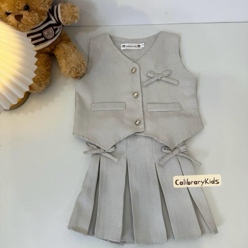 { Calibrary } Jennie Set 1 - 4 tahun | One Set Vest and skirt | setelan anak perempuan | Fashion anak perempuan | setelan Rok anak perempuan 5
