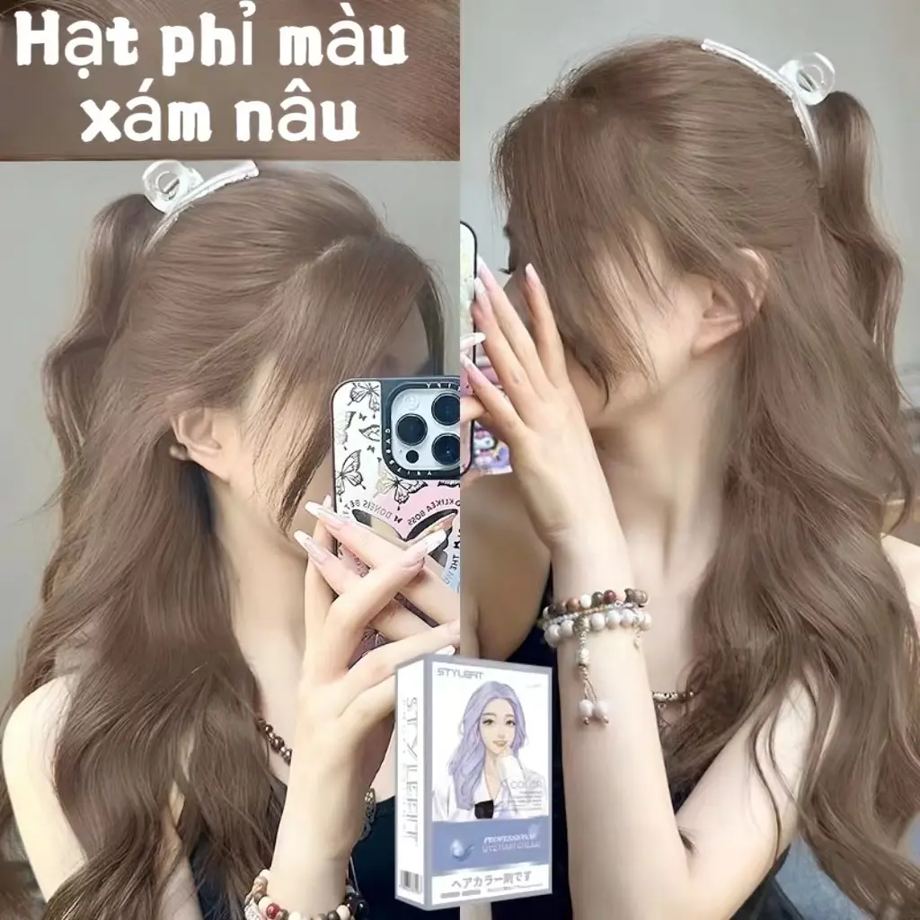 2024 Thuốc nhuộm tóc thực vật Mùi tươi Ít gây kích ứng 2 * 100ml Quà tặng miễn phí Công cụ nhuộm tóc+Phim chăm sóc tóc Đổi Màu Tóc