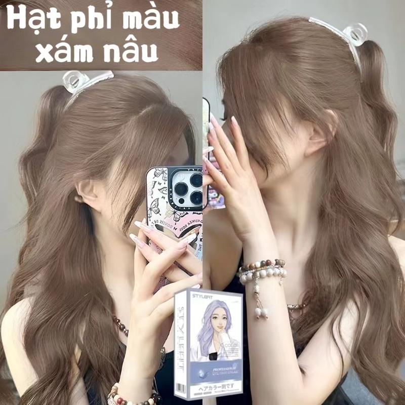  2024 Thuốc nhuộm tóc thực vật Mùi tươi Ít gây kích ứng 2 * 100ml Quà tặng miễn phí Công cụ nhuộm tóc+Phim chăm sóc tóc Đổi Màu Tóc 