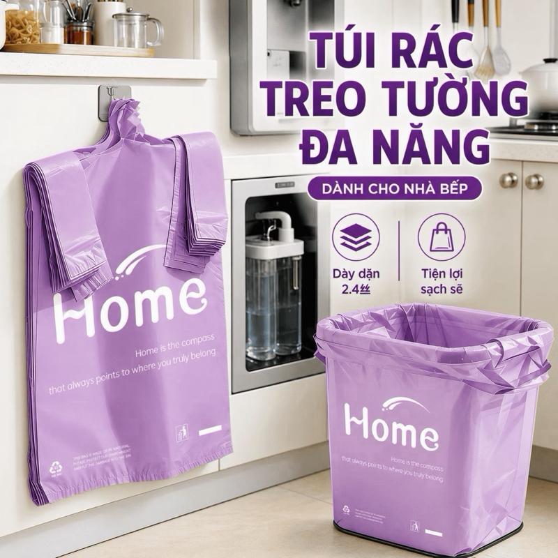 Sét 100 Túi Rác Có Quai Xách Hương Hoa Nhài Khử Mùi Chất PE Dai, Chống Rò Rỉ, Tiện Lợi Cho Gia Đình 52cmx32cm (2)