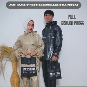 Jas Hujan Setelan PRESTIGE Full Sealer Pria Wanita Anti Rembes Elastis Tahan Air Bahan PVC 0.25 Tebal