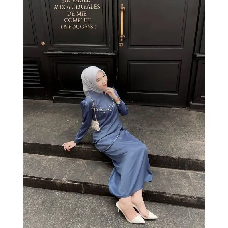 (ADA JUMBO) NEW Oneset Felicya Kurung Melayu Malaysia Dress Pesta Setelan Wanita Baju Kondangan Kekinian Full Payet 2025 5