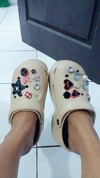 Product Review of Sandal Baim EVA Rubber Wanita Import Sandal Fuji Tinggi 9 CM Jibbitz 3D Anti Slip 8899-5 Hitam Putih from r**a 1