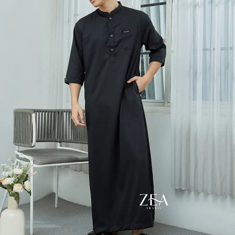 Jubah Ammar Jubah Pria Gamis Pria Lengan 3/4 | Jubah Slim fit Dewasa | Gamis Ammar by Zeaarabic Muslim Toyobo Katun 3