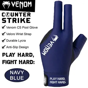 VENOM CS PRO GLOVE NAVY BLUE - ANTI SLIP SARUNG TANGAN BILLIARD LYCRA MESH