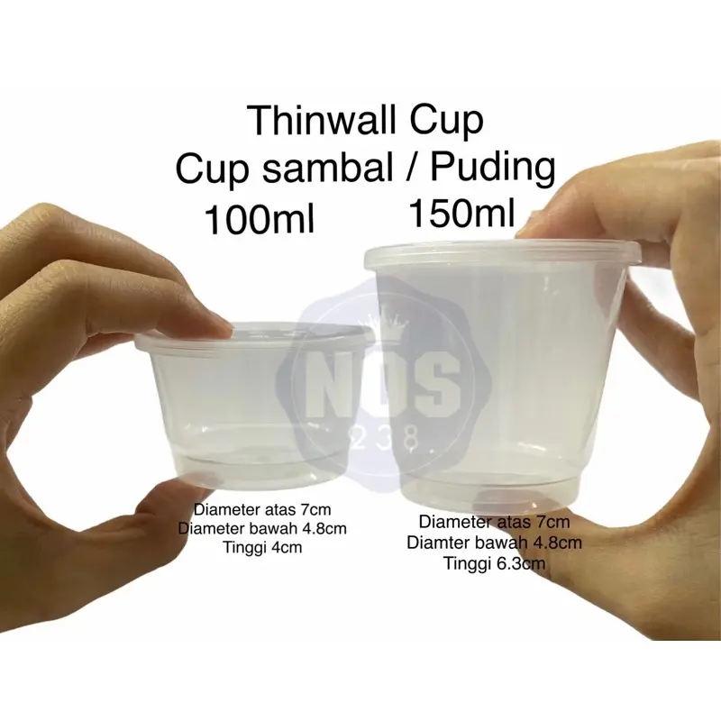 Thinwall Cup Puding 100ml / 150ml isi 25set 0