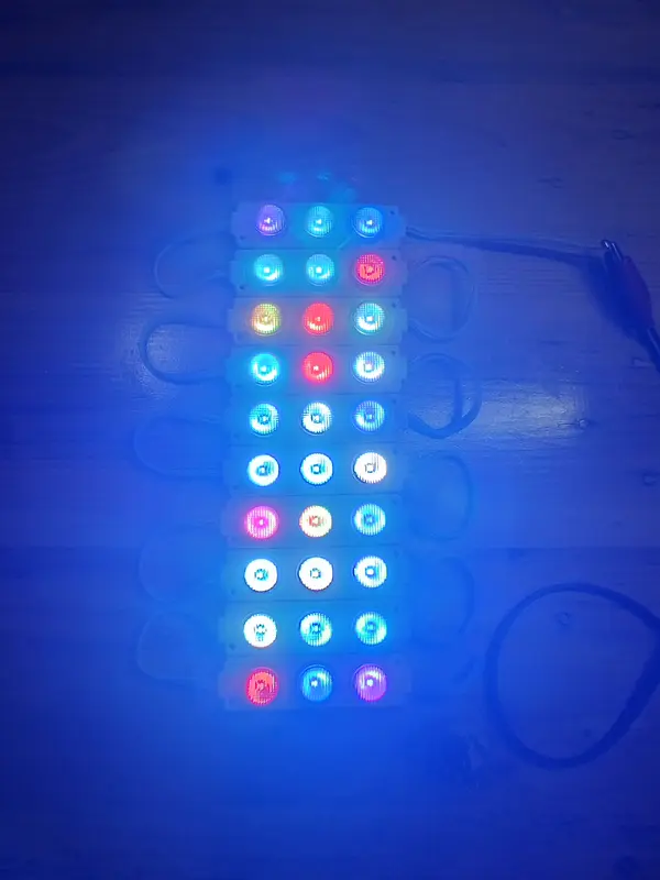 10 PCS Led Modul 3 Mata Besar KEDIP RGB 12 - 24 Volt Dekorasi, Variasi kolong bak mobil 1