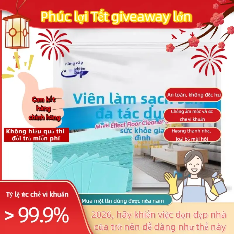 Miếng làm sạch sàn, cho gạch và sàn nhà, chất tẩy rửa gia đình, chất tẩy rửa, loại bỏ bụi bẩn, làm sáng và làm mới, thích hợp để lau