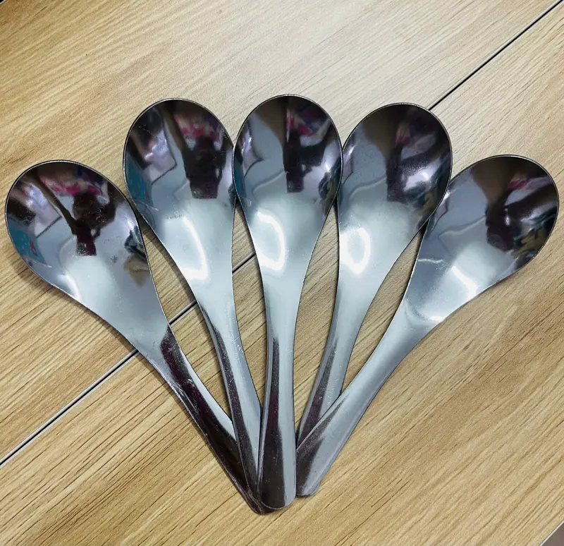Set 5 Thìa muỗng inox kiểu dáng tròn, lòng sâu làm muỗng canh, muỗng ăn soup 1