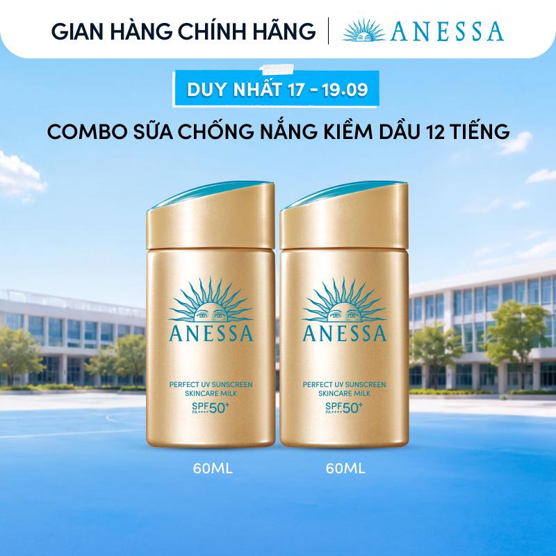 Combo Sữa chống nắng dưỡng da kiềm dầu bảo vệ hoàn hảo Anessa Gold Milk SPF50+…