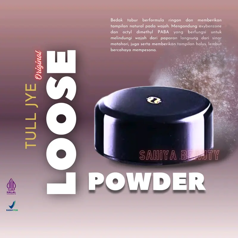 Tull Jye bedak tabur loose powder 100gr mencerahkan wajah dan berkilau serta menyempurnakan hasil tata rias secara alami 0