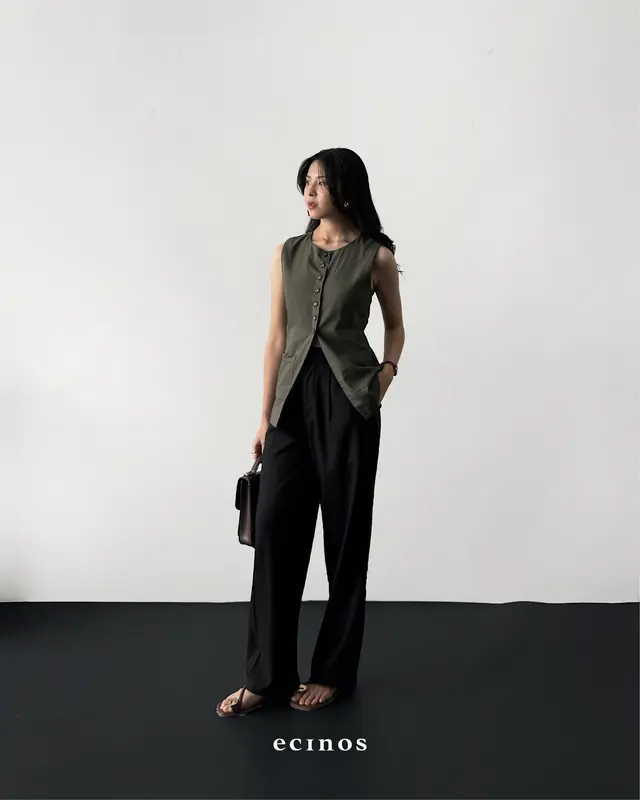 ECINOS - Agape Linen Trousers 2.0 | Celana Wanita | Celana Panjang Highwaist 5