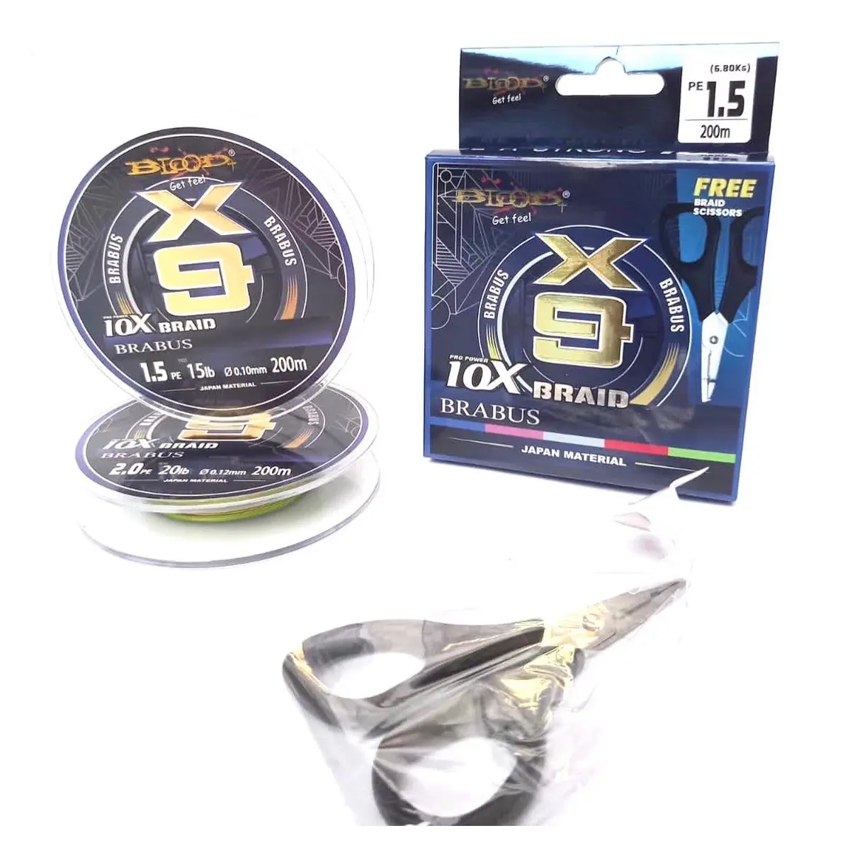 SENAR PE BLOOD 10X BRAID BRABUS 200 dan 400meter Reel