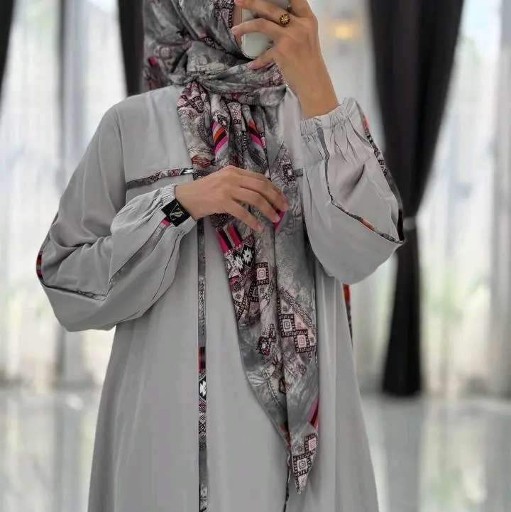 GAMIS MUSLIM DRESS WANITA SET HIJAB RAYON TWILL MIX RAYON PREMIUM BY ANJANI STORE