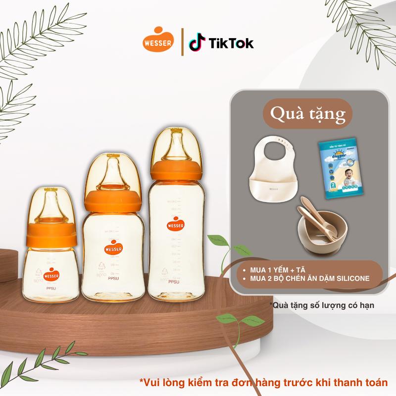 Bình sữa Cổ Hẹp PPSU Wesser 60/140/250ml