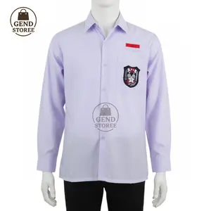 Seragam Sekolah Baju Kemeja Putih Panjang Anak SD Perempuan Laki-Laki Bahan Oxford dengan Logo Bordir di Dada Fashion untuk Anak SD Kelas 1-6