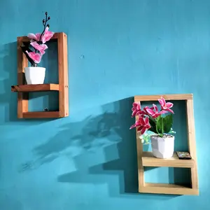 Rak Kayu Minimalis Rak Bunga dari jati belanda