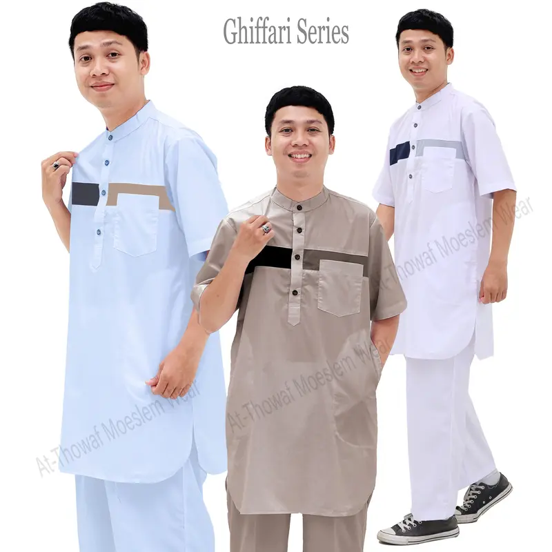 ATTHOWAF Baju koko Setelan Pria Muslim Dewasa Terbaru Bahan Super Spun Premium Giffari Series Original 0