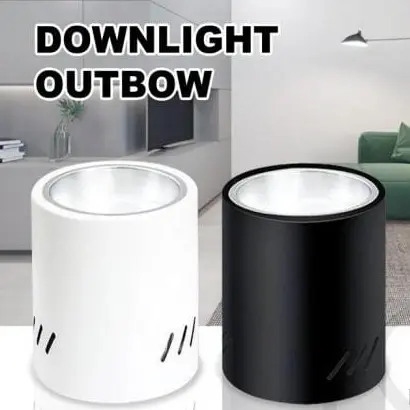 MIKOLITE KAP LAMPU DOWNLIGHT OUTBOW 3" 4" HITAM PUTIH E27 MODEL BULAT OB