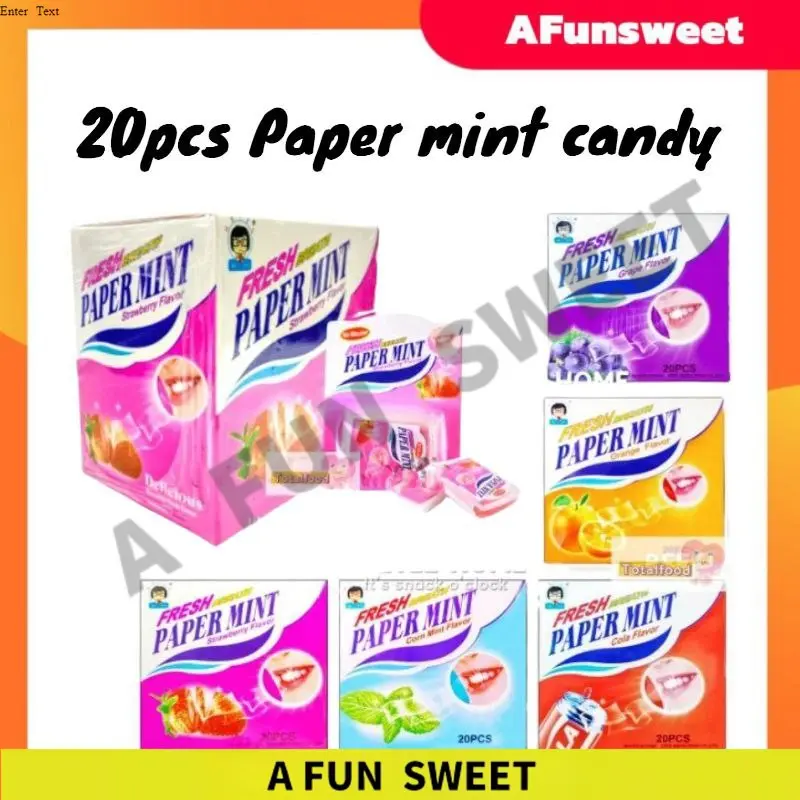 Hepin Paper Mint Candy 20pcs [grape /orange /mint /cola/strawberry]
