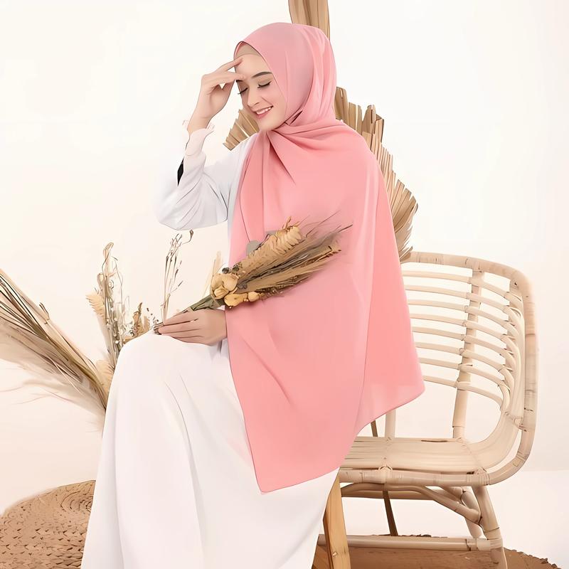 Pashmina Ceruty Babydoll 200x75cm Jahit Tepi Premium Jilbab Panjang 4