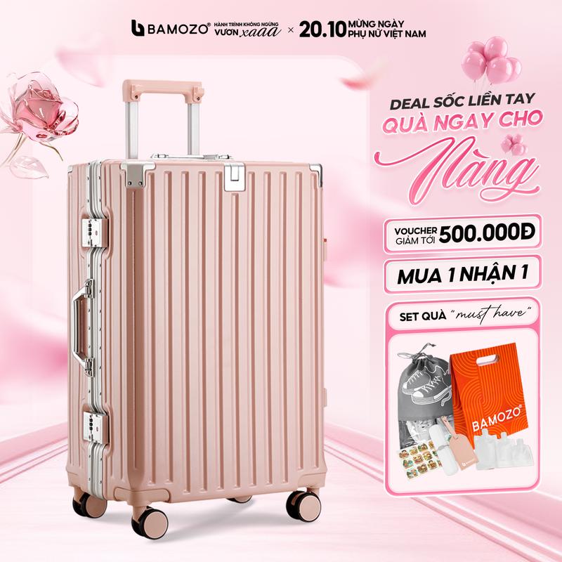 THƯỜNG 699K COMBO SIZE 20 + 24 Vali Bamozo khung nhôm 9066 4 Bánh Xoay 360 Độ Khóa Số Bảo Mật - Phù Hợp Đi Du Lịch Kí Gửi Dài Ngày _9066