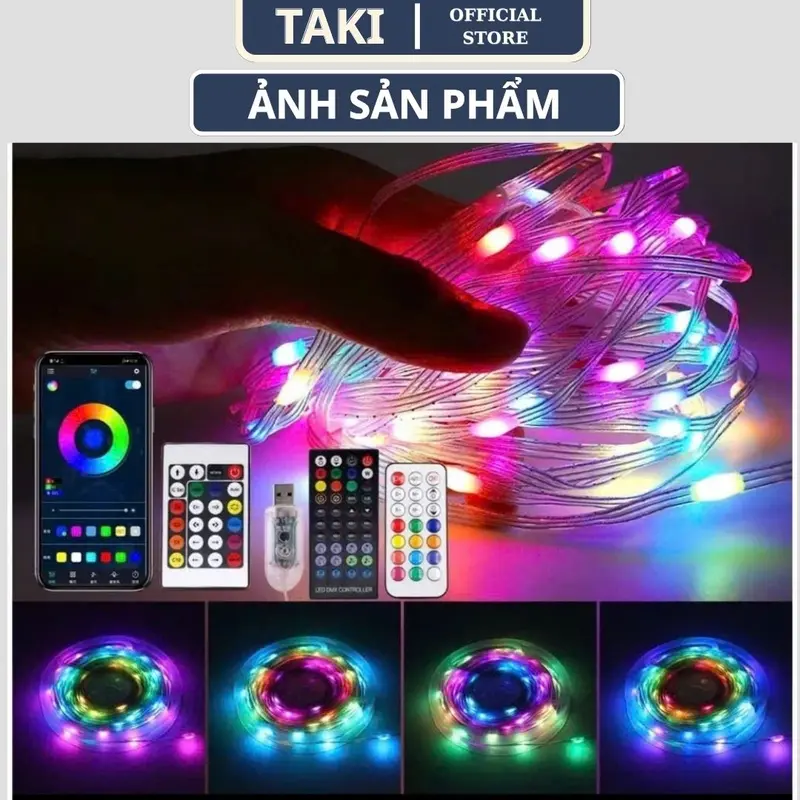 Dây LED GIỌT LỆ RGB, 16 triệu màu chỉnh app kèm remote có chống nước(đầu cắm USB ,Ko kèm củ ) 2