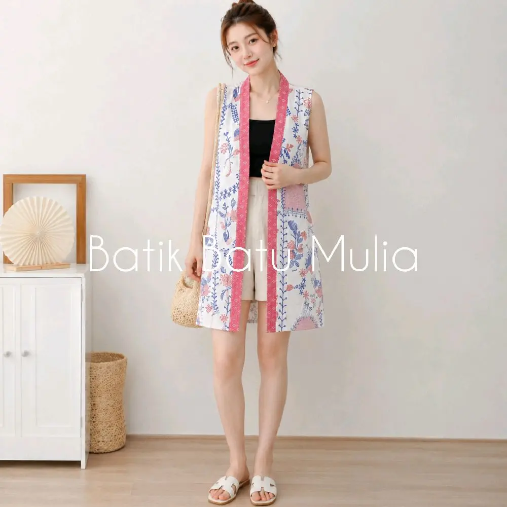 VEST OUTER YUKENSI BATIK WANITA MODERN ETNIK ROMPI KATUN PREMIUM
