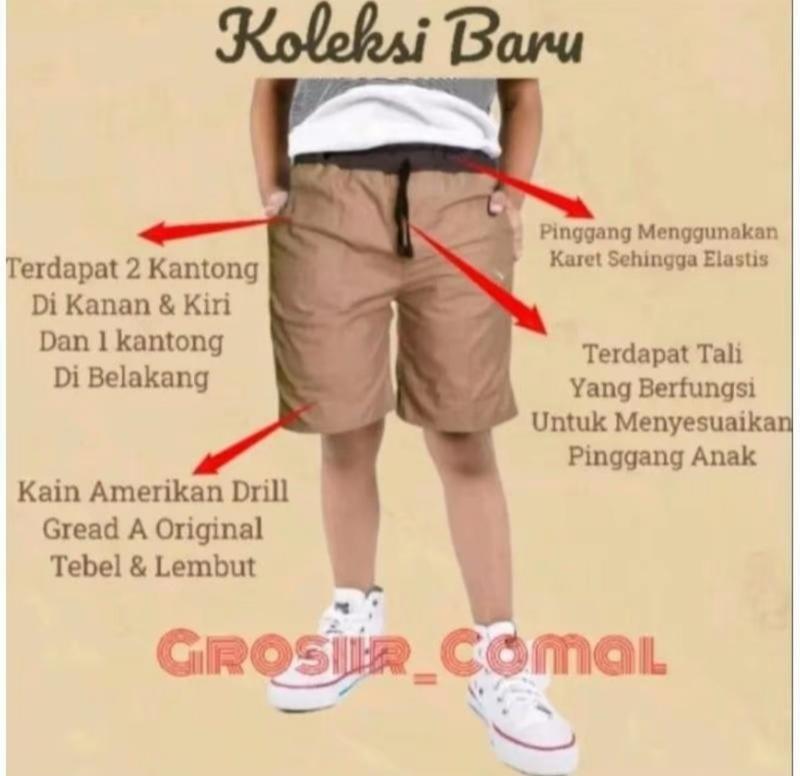 Product Introduction of Paket 4 Pikcis Celan Chinos Pendek Anak 1-13 Tahun, Fahsion Anak - Fashion, Celana celana chinos anak laki laki Cowok Katun 12
