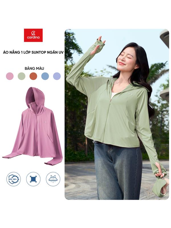 Áo chống nắng nữ CARDINA sợi vải lạnh Icetext cao cấp, thiết kế dáng cánh dơi rộng rãi thoáng mát, với UPF50+ SPF50+ chỉ số ngăn tia UV cao, kiểu dáng trendy 5NMF05