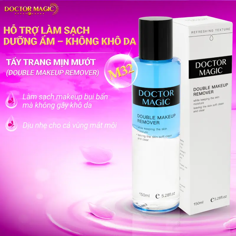 M32 - Tẩy Trang Mịn Mướt Doctor Magic - Double Makeup Remover - 150ml - Nước Tẩy Trang 0