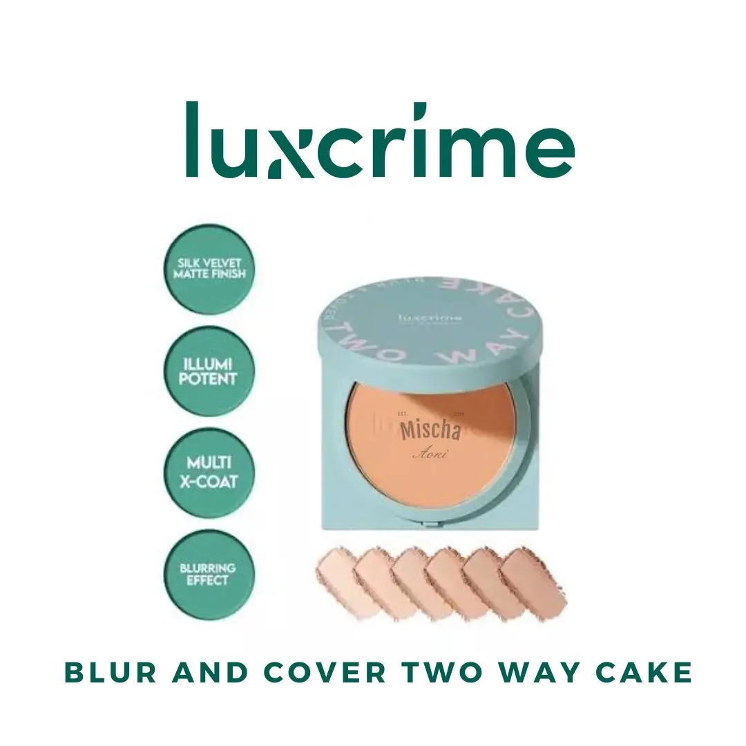 BPOM Luxcrime Blur and Cover Two Way Cake Creampuff Buttercream Custard Honeycomb Opera 8.5 gr New Control Oil
