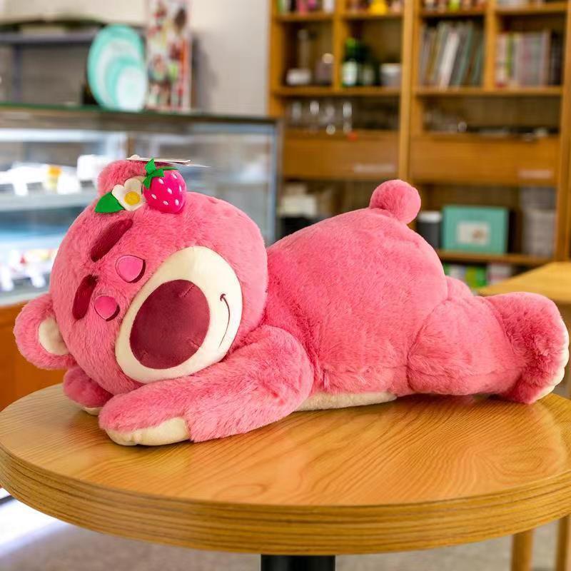 Bantal Beruang Lotso, Mainan Mewah, Beruang Strawberi, Mainan Mewah Palam, Beruang Teddy, 30cm, Sesuai sebagai Mainan Hari Jadi Kanak-kanak Hadiah Toys teddy  bear 0