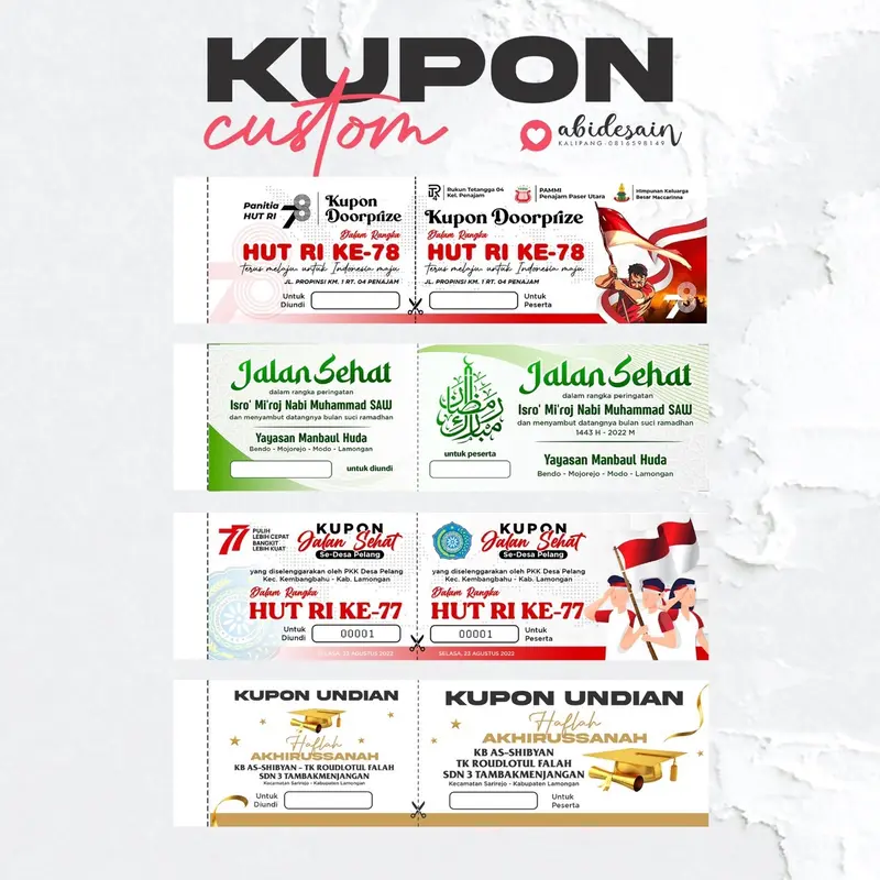 Cetak Kupon, kupon undian, voucher, untuk segala kebutuhan acara, custom 2