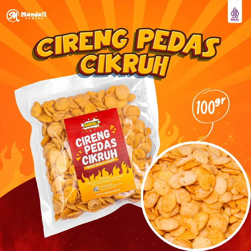 KERIPIK CIRENG PEDAS MANDALI 100GR CIKRUH NAGIH 0
