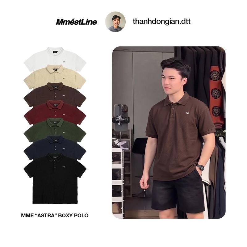 Áo Polo Basic MMESTLINE "ASTRA" Form Boxy Họa Tiết Thêu Vải Cá Sấu Lục Giác Premium Cotton