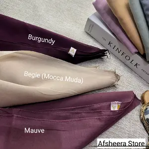 Varisha Hijab Segi Empat Kerudung Paris Jadul Polos Warna Neci 2 Sisi 110x110 Cm Katun Nyaman - Syari, Muslim