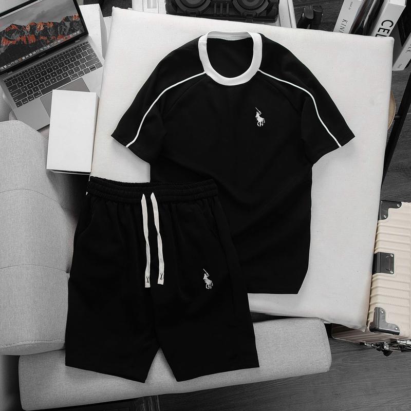 Bộ quần áo nam nữ AMYCHY cổ tròn ngắn tay thêu ngựa mang chất vải coton lạnh co giãn đàn hồi thoáng mát thời trang - Menswewr