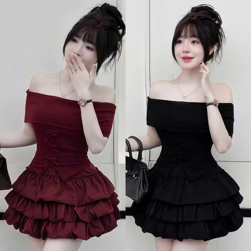 Set đồ nữ thiết kế áo tăm trễ vai đính nơ phối chân váy mango tầng bồng ( có quần ) phù hợp cho các nàng diện đi tiệc, đi chơi, đi du lịch