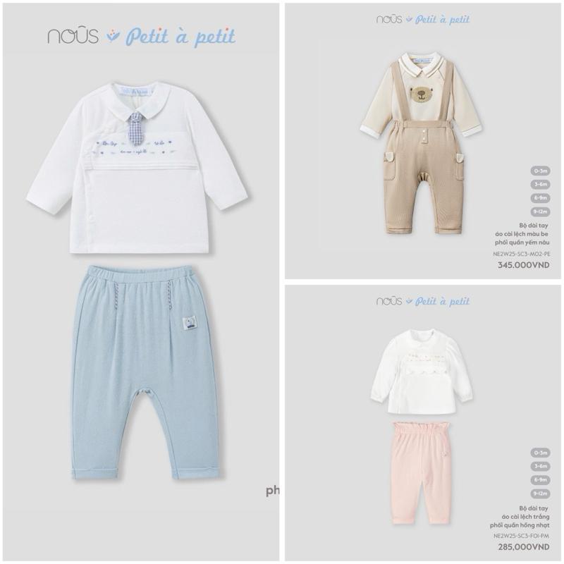 [ Nous ] Bộ Nous dài tay cho bé 0-12m , chất liêu peptit , doux nhẹ mềm mại thấm mồ hôi, nous sơ sinh
