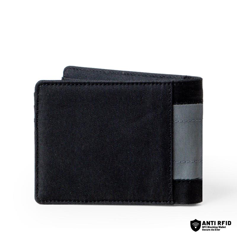 Wallts Ben Black Charcoal - Dompet Lipat kanvas  uang Dan kartu Pria Wanita Hitam dompet  koin 5