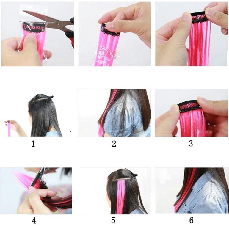 SAO - 6121 Extension Smoothing Wig / Wig Jepit Extension Smoothing / Wig Jepit Rambut Palsu / Hair Clip Wig Colour Highlight 8