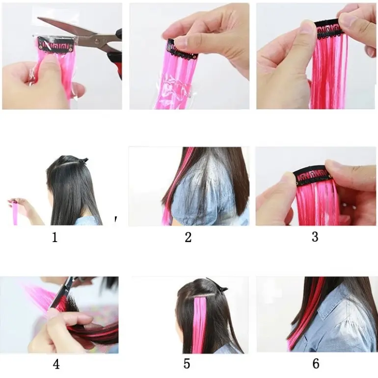 SAO - 6121 Extension Smoothing Wig / Wig Jepit Extension Smoothing / Wig Jepit Rambut Palsu / Hair Clip Wig Colour Highlight 8