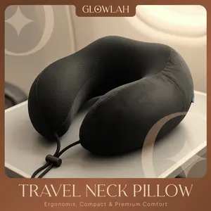 Glowlah Bantal Leher Travel U-Shape Ergonomis Memory Foam Premium Nyaman Ringan & Mudah Dibawa untuk Perjalanan Jauh