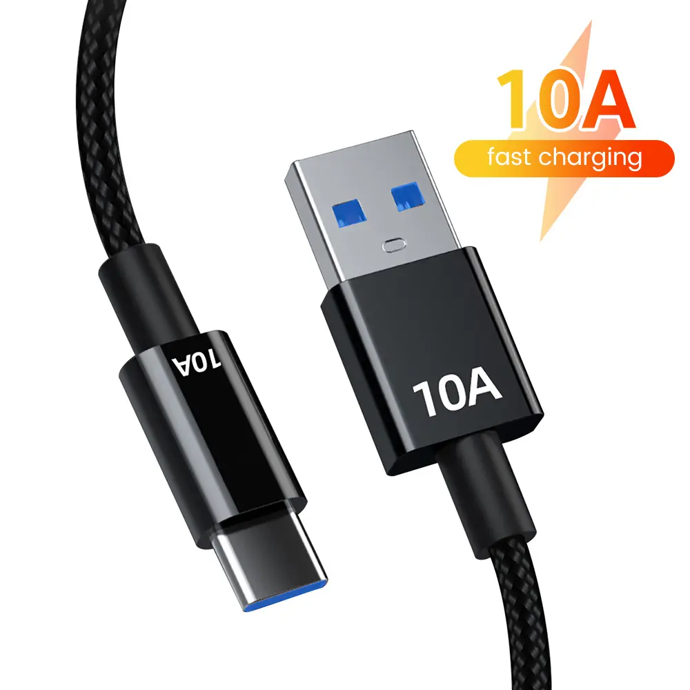 120w 10a USB to Type c fast charging data cable suitable for Huawei P50 P40 Pro and other series super fast charging supports data transfer USB2.0 Mobile Electronic Smartphone Cellphone Charger