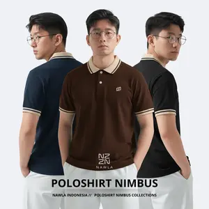 NAWLA - Atasan Kaos Kerah Polo Basic Pria Dewasa Lengan Pendek - Navy, Maroon, Green