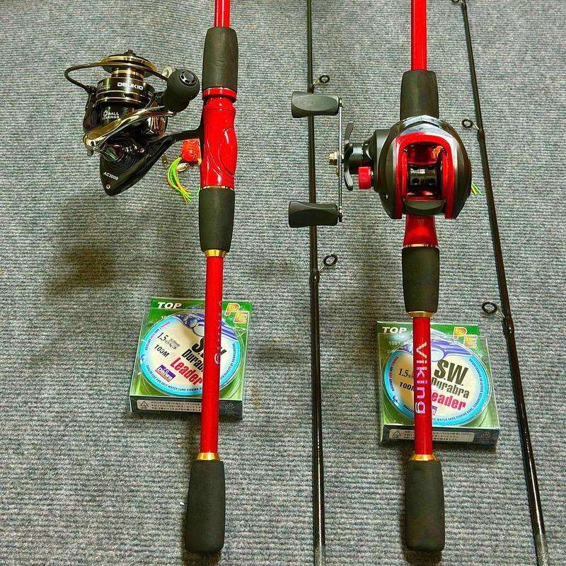 VIKINH HOẢ THẦN Combo Cần Câu Lure Carbon Máy Quay Ngang Và Máy Đứng Cối Kim Loại Tay Trái Dù SW 100m Nhái Hơi 3 Khoá Link Đi Câu Fishing Câu Cá Cân Bắt Cá Caulure