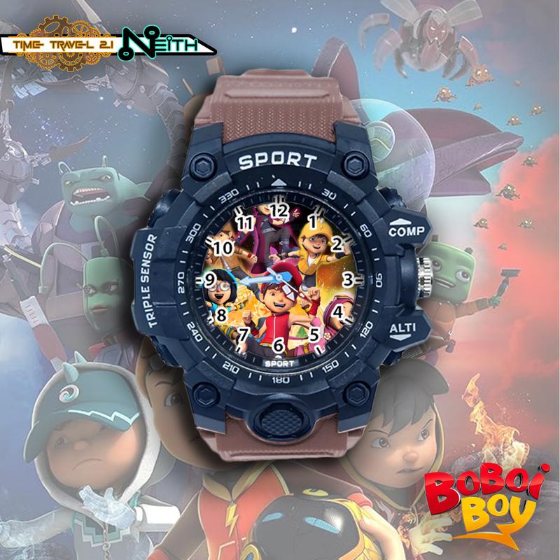 Jam Tangan Sport Anak Terbaru Boboiboy  Strap Ruber Sporty Anti Air /Jam Tangan Spor BBY03AX015 5